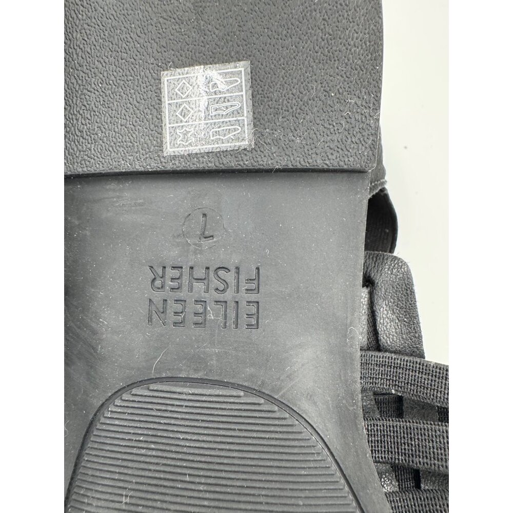 Eileen Fisher Rato Black Strappy Open Toe Flat Sandals Size 7 - Picture 6 of 7